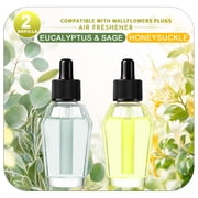 Plug-In Air Freshener Refills Compatible with Bath&Body Works Wallflowers, Honeysuckle, Eucalyptus Sage Fragrance Refills for Home, 2 Pack
