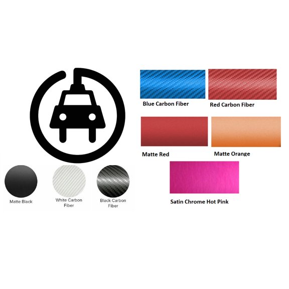 Plug In Electric Vehicle Vinyl Wrap Sticker, Many Colors