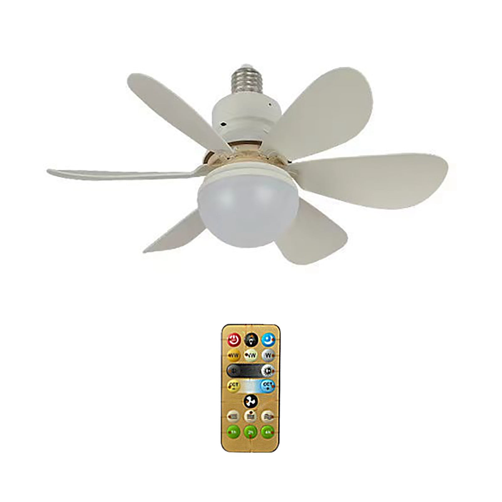 Plug In Fan With Remote Control 16.5 Inch Screw Ceiling Fan With Light