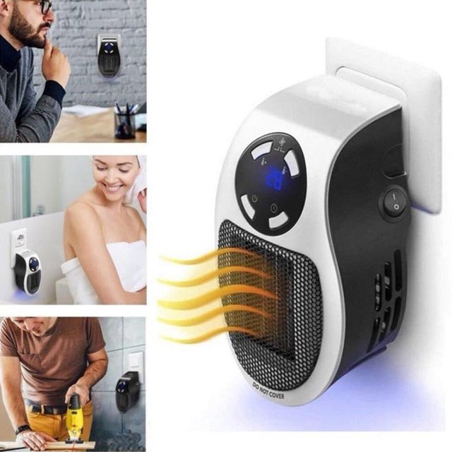 Plug In Heater,500W Fast Heating Mini Heater with Adjustable Thermostat ...