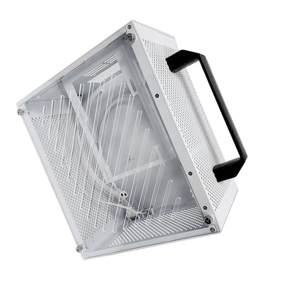 Plug In Itx X70 ITX Computer Case with Acrylic Side Panel, Supports MATX ITX Motherboard/280mm GPU, Durable Compact PC Case with Free Assembly Space