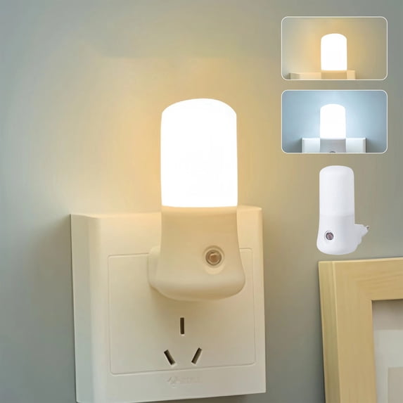 Plug-In LED Night Light with Automatic Light Sensor, Eye Protection Soft No-Flicker Lamp for Bedroom, Hallway, Kids Room, Energy Efficient, White