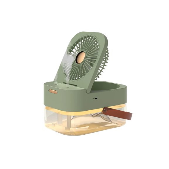 Plug In Mini Cooler Fan With Humidifier LED Night Light Remote Control 3 Speeds For Office Bedroom Summer Green