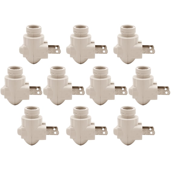 Plug In Night Light Module, Ivory Color Plastic, Great for Making Your Own Decorative Night Lights, Pack of 10