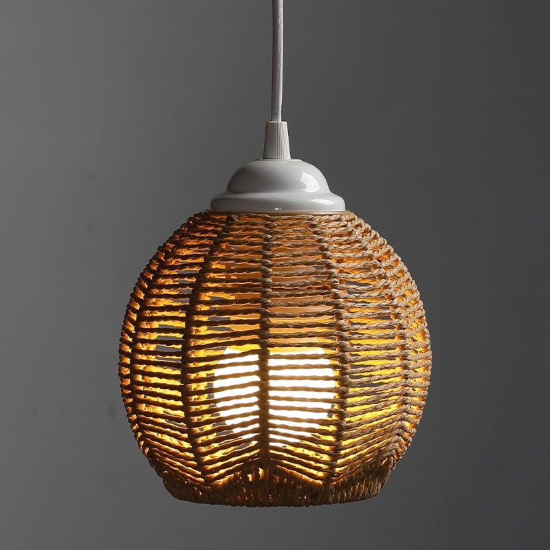 Plug In Pendant Light, Hanging Lights With Plug In Cord Dimmable Rattan