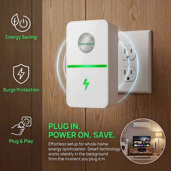 Plug-In Power Box Adapter with US Plug, 2026 New Version, Supports 90-250V Input Range, Portable Power Solution for Household Devices
