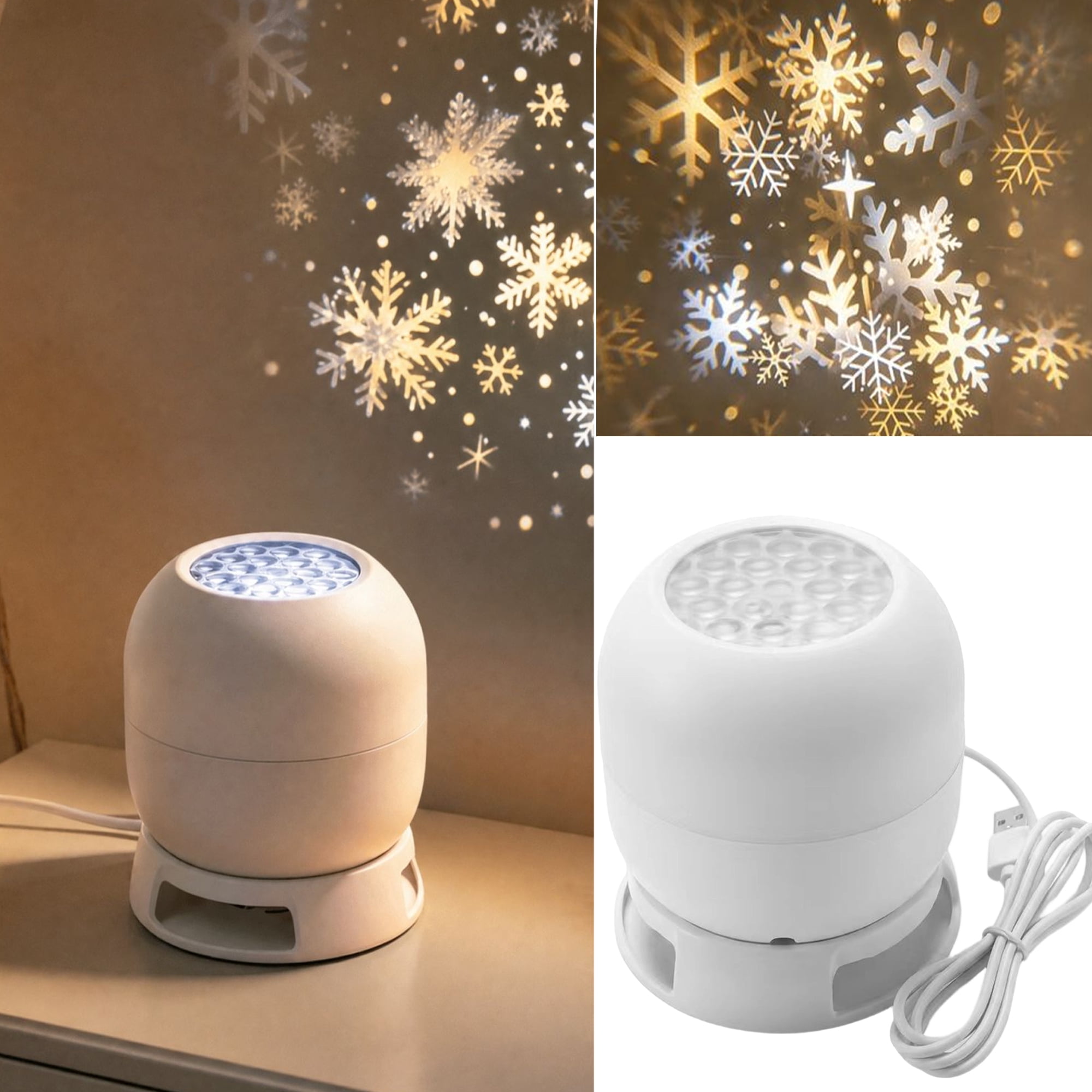 Plug-In Rotating Projector Night Light with Adjustable Brightness and ...