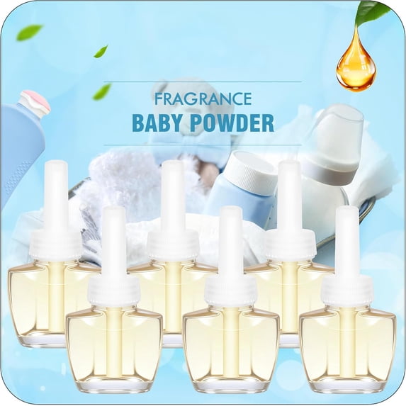 Plug Ins Refills Air Freshener 6 Pack, Polo Santo, Eucalyptus, Sage, Baby Powder Long Lasting Plug in Refills, Compatible with Air Wick & Glade