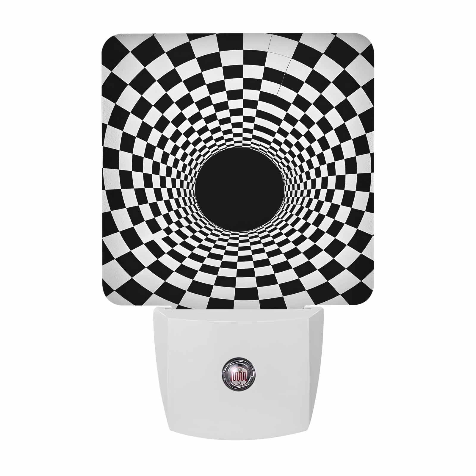 Plug in LED Night Lights 3D Vortex Tunnel Nightlight with Auto Dusk to ...