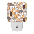 Plug in LED Night Lights Cartoon Cute Kitty Nightlight with Auto Dusk ...