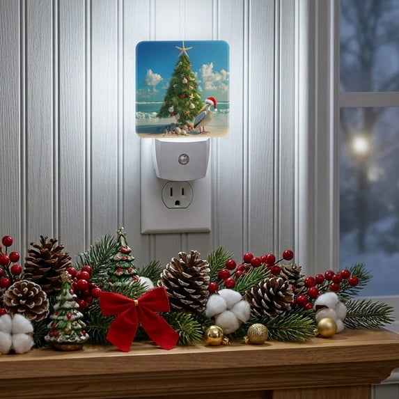 Tree Led Night Light Plug in LED Night Lights Christmas Tree Beach Shells Pelicans ...