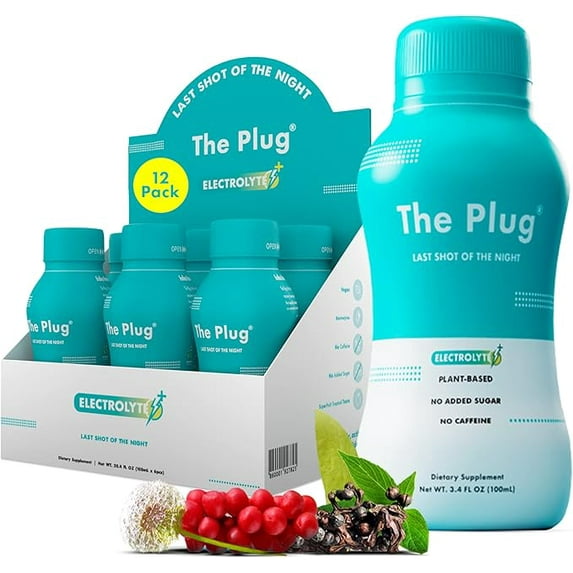 The Plug Liver Cleanse Detox & Repair Drink - Plant Based Herbal Electrolyte Drink for Liver Support & Health, Bloating Relief, Restore Antioxidants & Minerals | Liver Complex Energy Drink (12-Pack)