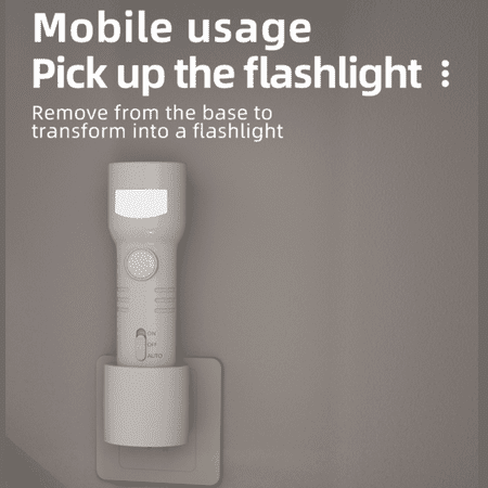 Plug in Motion Sensor Night Light, Rechargeable Detachable LED Flashlight, 3 Mode Dusk to Dawn Sensor Lamp, Portable Emergency Power Failure Light for Bedroom, Stair, Hallway, Home Use