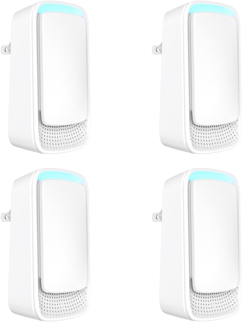Plug In Negative Ion Air Purifier - Quiet Operation Air Freshener for Home Office Bedroom - Portable Air Cleaner for Odors Pet Smells - White (4 Pack)