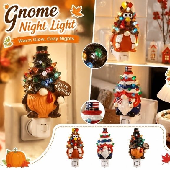 Plug in Night Light, Fall Night Light Plug In, Thanksgiving Decorations Led Night Lights Plug into Wall, Turkey Decor Plug in Wall Light, 1Pc 6X4X4 Inch Resin Night Light with