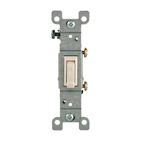 Leviton Toggle Single Pole Grounded Switch - Pack of 2