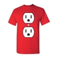 thumbnail image 1 of Plug Outlet Face Party Costume Funny Humor DT Adult T-Shirt Tee, 1 of 2
