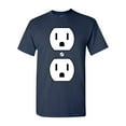 thumbnail image 1 of Plug Outlet Face Party Costume Funny Humor DT Adult T-Shirt Tee, 1 of 2