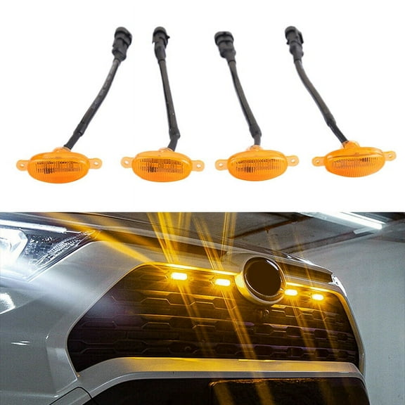 [ Plug & PLAY ] Car LED Front Grille Smoked  Daytime Running Lights Lamp for Universal Pickup SUV Truck Sedan