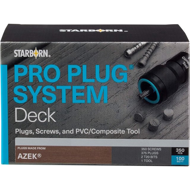 Plug PVC Plugging System For Use With AZEK English Walnut Decking Epoxy Steel 350 Pcs For