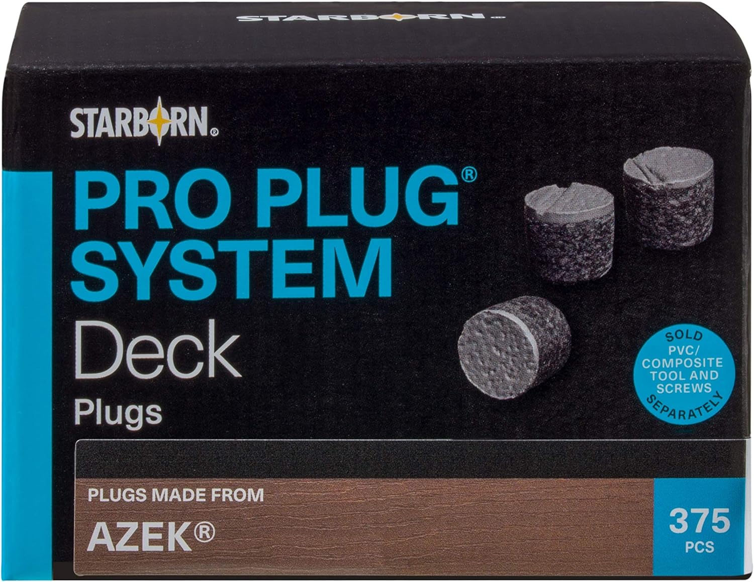 Plug PVC Plugs For Azek Decking, 375 Plugs For 100 Sq Ft