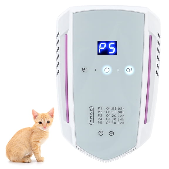 Plug In Pet Odor Remover, Rechargeable Litter Box Deodorizer, Negative Ion Air Freshener, Portable Smell Eliminator for Home Bathroom Kitchen Pet Room Remove cat urine and cat feces odor