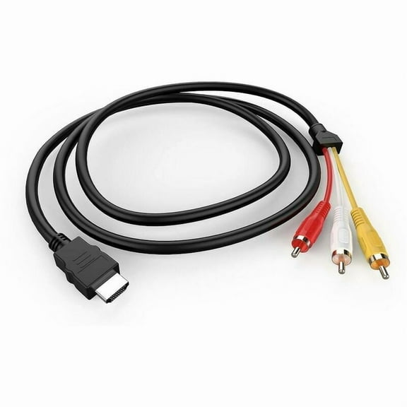 Plug And Play Hdmi To Rca Cable, Gold Plated Connectors, High Definition Video, Portable And Flexible Design For Connecting Devices With Hdmi Ports To Display Device (5Ft)