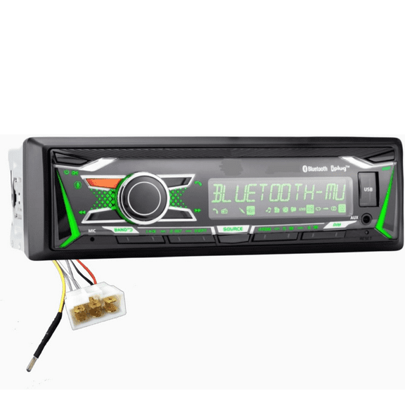 Plug & Play Tractor Radio for LS Tractor AM FM Bluetooth Streaming Colors Changing Display Direct Connect, Single Din, USBm AUX, 3.5mm Input.