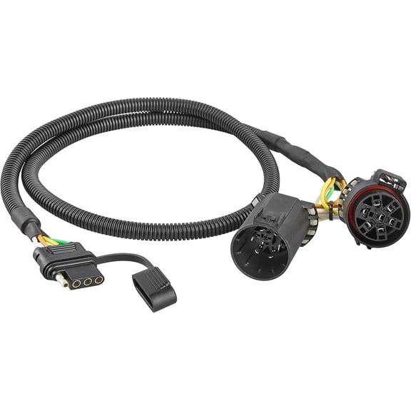 Plug & Play USCAR 7 Pin to 4 Pin Trailer Wiring Harness Universal for LED Tailgate Light Bars, Pure Copper USCAR to 4 Flat Trailer Extension Wiring Adapter for Trailers, Trucks, Pickups