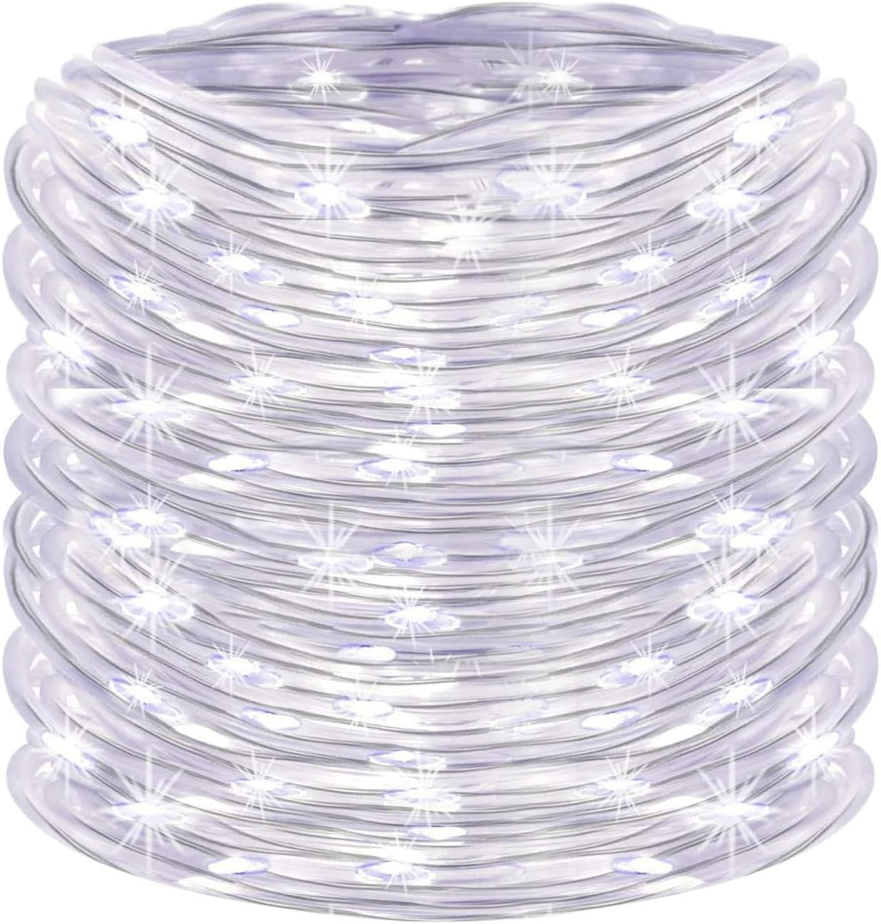 Plug in Rope Lights, 220V 100 LEDs 40ft Waterproof Outdoor String Lights, Warm White Steady Light Copper Wire for Garden, Fence, Party, Wedding Decoration