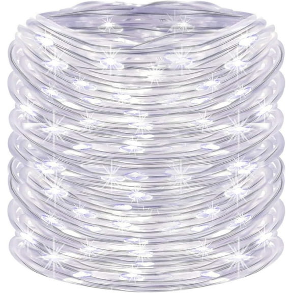 Plug in Rope Lights, 220V 100 LEDs 40ft Waterproof Outdoor String Lights, Warm White Steady Light Copper Wire for Garden, Fence, Party, Wedding Decoration