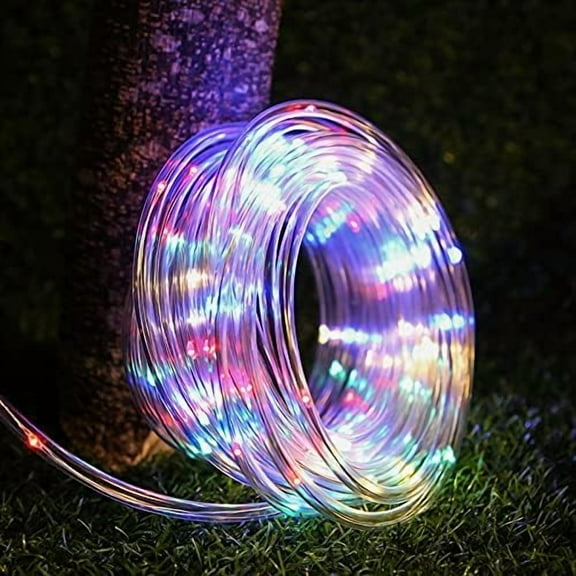 Plug in Rope Lights, 220V 100 LEDs 40ft Waterproof Outdoor String Lights, Warm White Steady Light Copper Wire for Garden, Fence, Party, Wedding Decoration
