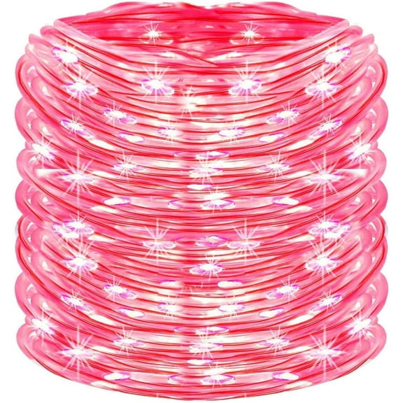 Plug in Rope Lights, 220V 50 LEDs 23ft Waterproof Outdoor String Lights, Warm White Steady Light Copper Wire for Garden, Fence, Party, Wedding Decoration