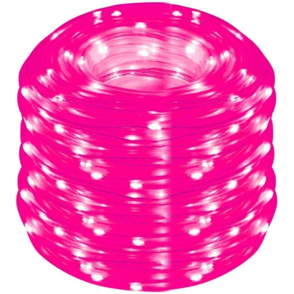 Plug in Rope Lights, 220V 50 LEDs 23ft Waterproof Outdoor String Lights, Warm White Steady Light Copper Wire for Garden, Fence, Party, Wedding Decoration