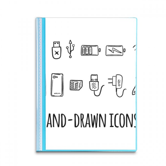 Plug Socket Charging Cable Pattern Book Sheet Protectors Portfolio Binder Folder
