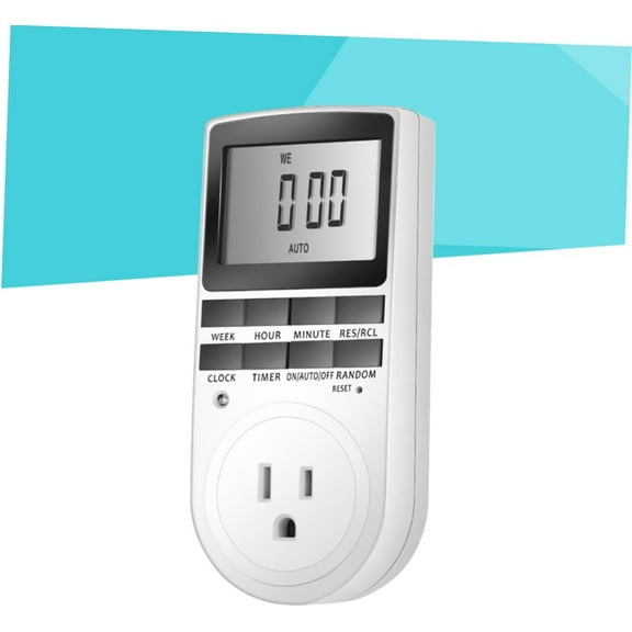 Plug In Timers For Electrical Outlets, Digital Programmable Outlet Timer Multifunctional, Smart Timing Switch Socket for Lights Fans, Aquarium, 12/24 Hours 7 Days Cycle