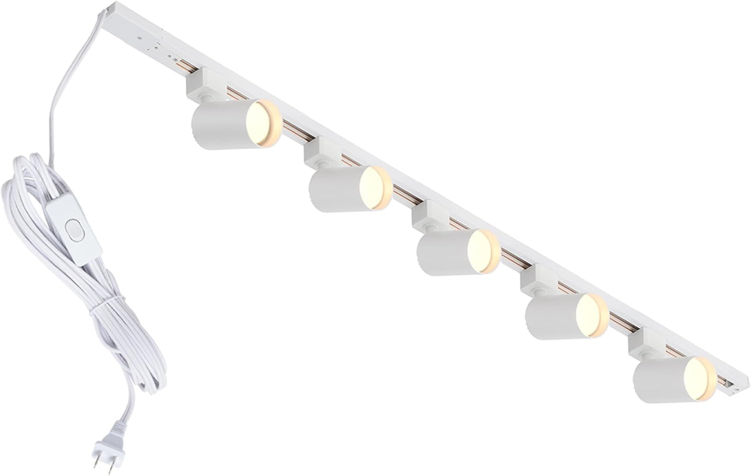 Kitchen Plug Track Plug in Track Lighting with Power Cord, 5-Light LED Track Lighting Kit ...