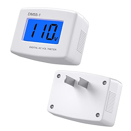 Plug in Voltage Meter, AC 80-300V LCD Digital RV Voltage Meter, AC 110 220V Voltage Panel Power Volt Test Monitor Gauge Meter for Household Plug into Outlet to Measure Voltage (2 Pack)