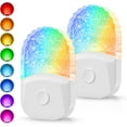 thumbnail image 1 of Night Lights Plug Into Wall [2 Pack], Color Changing Light for Kids, 8-Color RGB LED Nightlight with Dusk to Sensor Bathroom Decor, Children Room, Gift, 1 of 4