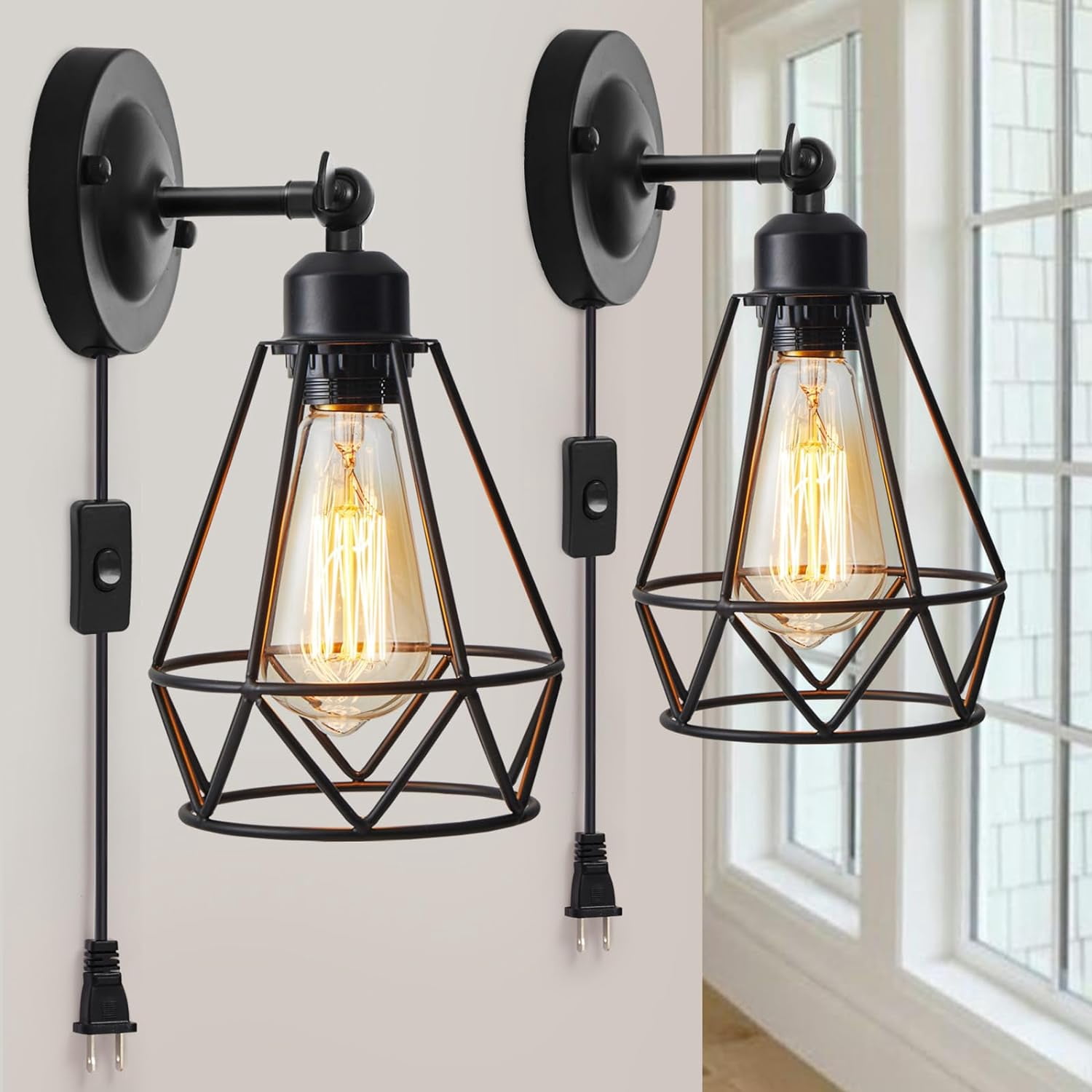 Plug in Wall Sconce, Industrial Sconces Wall Lighting, Vintage Wall