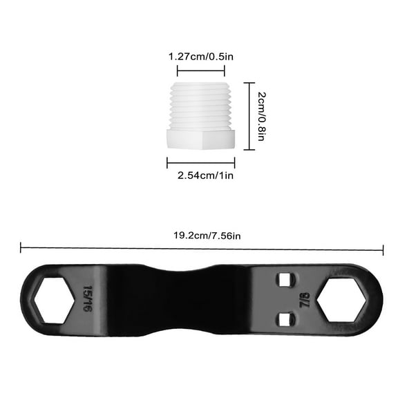 Plug Water Heater Drain Plug Kit For RV & , RV Water Heater Drain Plug Kit Including Angle Wrench, 1/2'' NPT Replacement Plugs & PTFE Tape, Fits 7/8'' & 15/16'' Drain Plugs