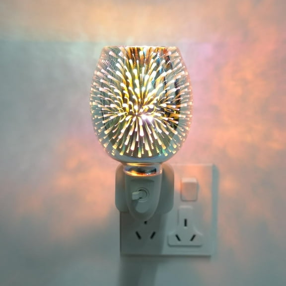Plug in Wax Melt Burners Electric 3D Firework Effect Oil Burner Fragrance Candle Wax Warmer Melter Night Light Aroma Lamp for Home Office Bedroom Living Room Gifts & Decor