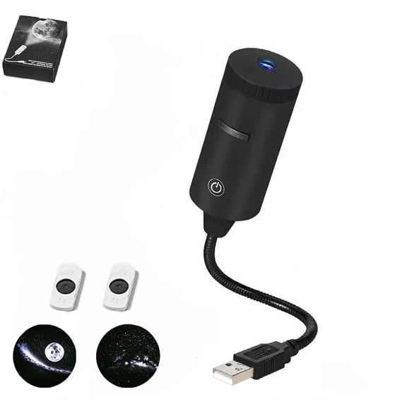 Plug‑and‑Play HD Star Projector,360° Adjustable, 2 Cosmic Slides,Mini Galaxy Light Projector for Bedroom Ceiling Wall Room Decor