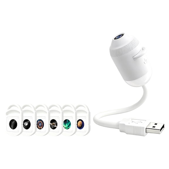 Plug-and-Play USB Star Light Projector Icettry, Dynamic Smart 5D Holographic Night Lamp with Full 360 Rotating Projection Function