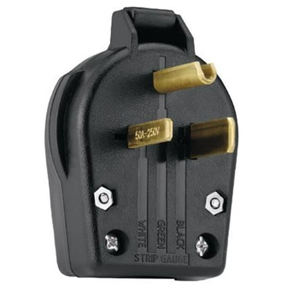 Plug and Receptacle, Angled Male Power Plug, Non-Grounding, Straight Blade, Universal, NEMA 6-30P/6-50P