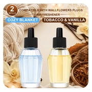 Plug in Air Freshener Refills for Home, Wall Fragrance Plug in Refills Compatible with Bath&Body Works Wallflowers-Tobacco & Vanilla, Cozy Blanket