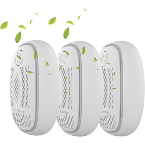 Plug-in Air Purifier Personal Air Ionizer HEPA Filter Mini Portable Air Purifier for Home & More Suitable for Bedrooms Toilets Living Room bathrooms closets hotel pet room (3 WHITE)