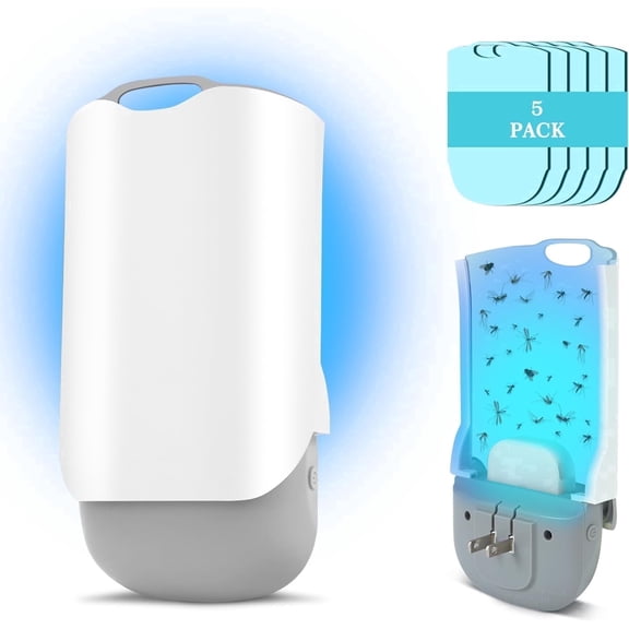 Whiteleopard Plug-In Bug Zapper with UVA Light, Mosquito & Fly Trap, Silent Indoor Sticky Glue Board Catcher