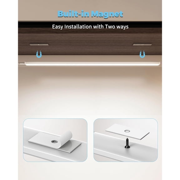 Plug-in Under Cabinet Lighting, 24Inch LED Workbench Lights with Super Brighten 900Lumen and Dimmable 6000K Cool White, Memory Function Desk Lamp for Kitchen Sink/Desk/Workbench