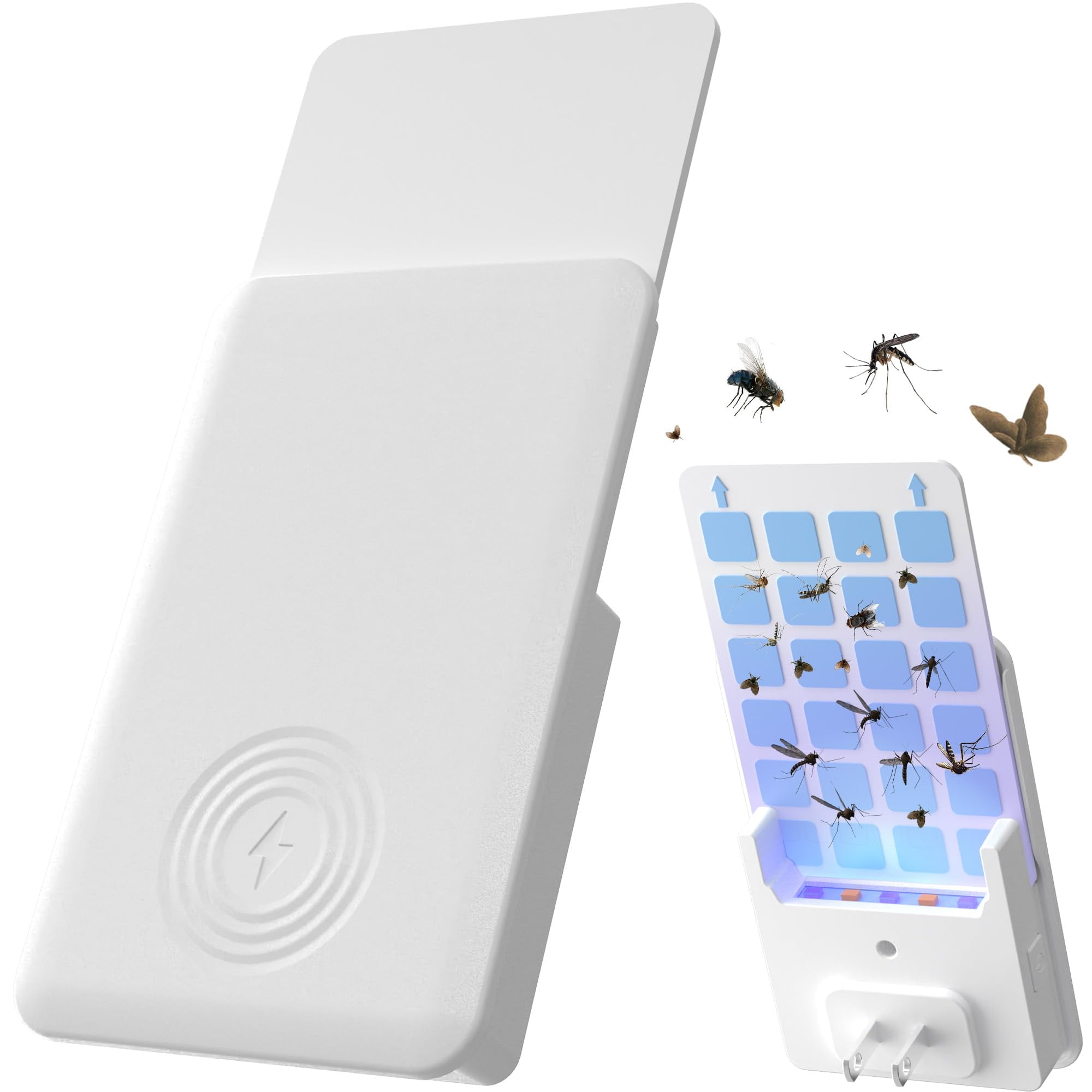 Plugin Electric Bug Zapper Indoor Fly Trap Wall Mounted Sticky Flying